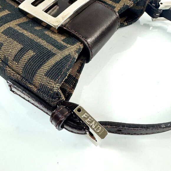 Authentic FENDI Mini Croissant Zucca Zucchino Shoulder Hand Bag Bucket FF Brown - Picture 9 of 15